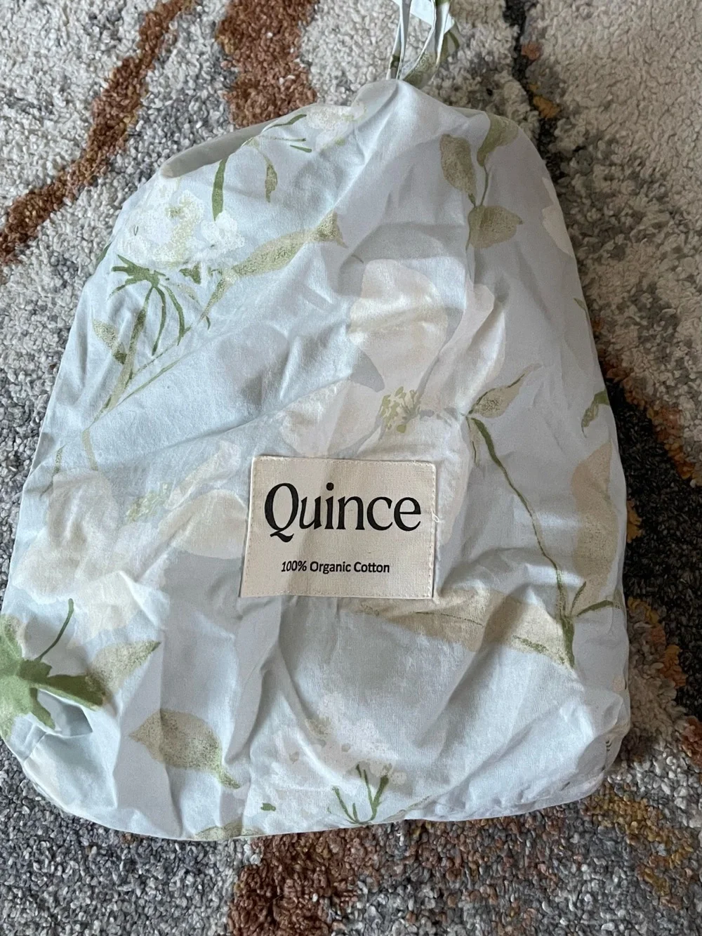 NWOT Quince Organic Crisp Percale Floral Sham Set, Standard (Blue Garden)